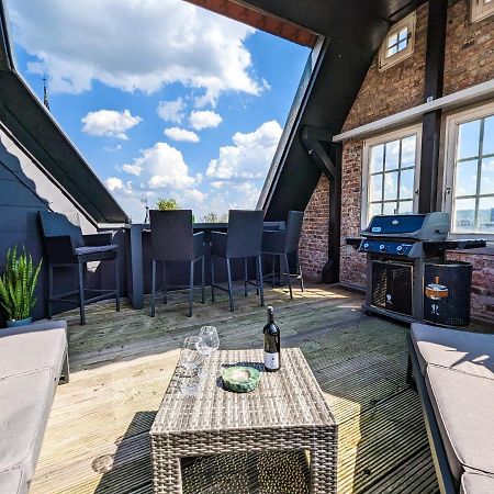Luxurioeses Penthouse Mit Dachterrasse & Massagesessel Em-Apartments Deutschland Bielefeld Exterior foto