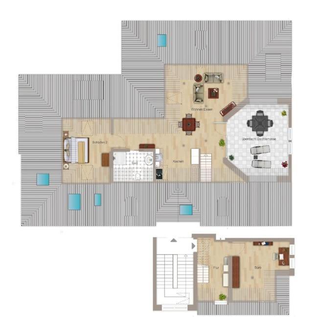 Luxurioeses Penthouse Mit Dachterrasse & Massagesessel Em-Apartments Deutschland Bielefeld Exterior foto